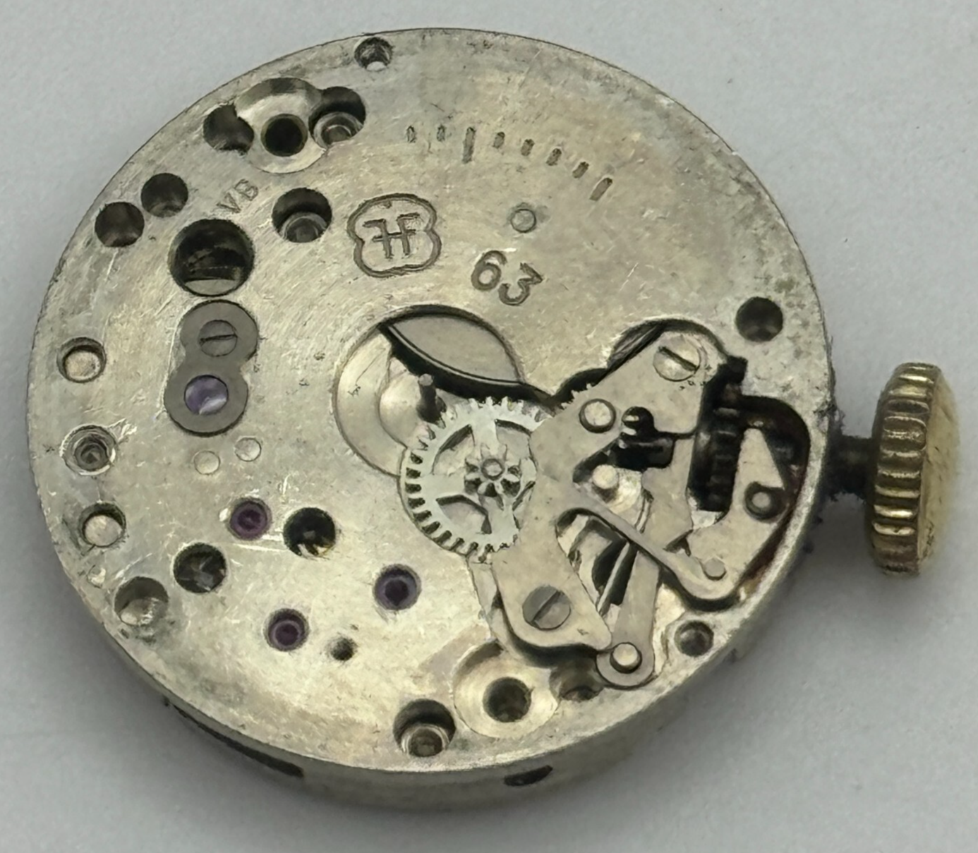 19.6mm Rone 877 FHF 63 Balance Ok Manual Wind Swiss Watch Movement PARTS SPARES