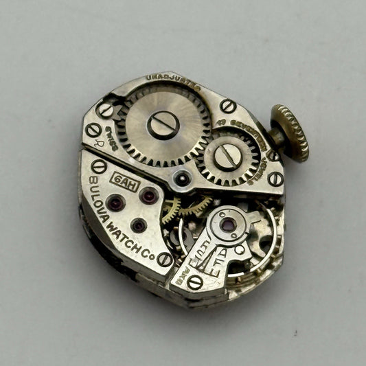 15.2mm Vintage Ladies Bulova 6AH Manual Wind Swiss Watch Movement PARTS REPAIR