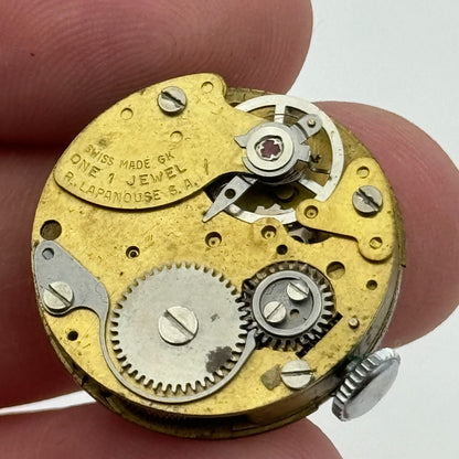 24.2mm R Lapanouse S.A. 1 Jewel Manual Wind Swiss Watch Movement Vintage PARTS