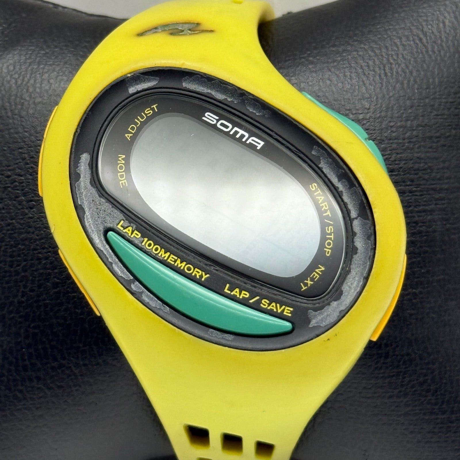 Soma Unisex Yellow Sports Quartz Watch Memory Lap Function 40mm PARTS REPAIR