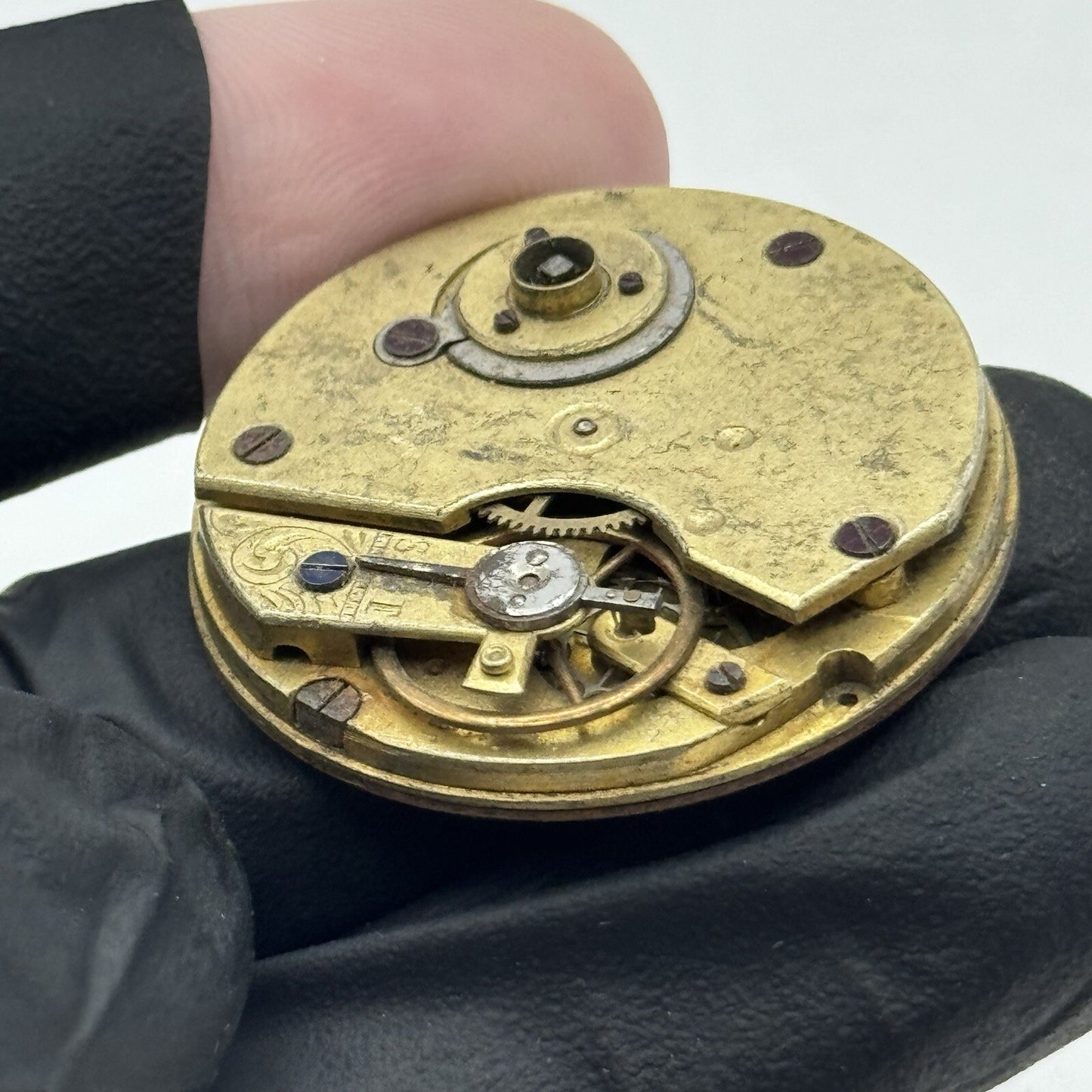 34.1mm Quality Olga Porcelain Dial Cylinder Watch Movement FOR PARTS