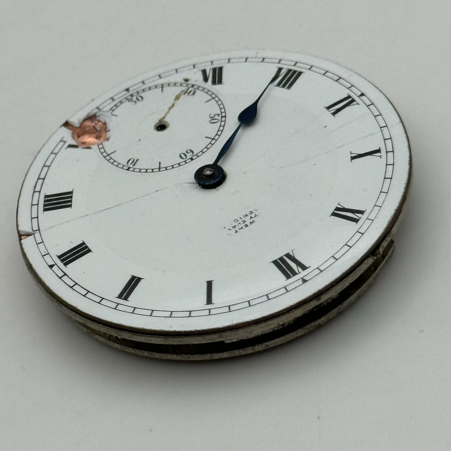 43mm Unidentified High Grade 17 Jewels Swiss Pocket Watch Movement PARTS