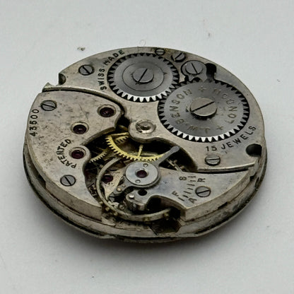 23.6mm Cyma Ref 374a Tavannes J W Benson Manual Wind Swiss Watch Movement PARTS