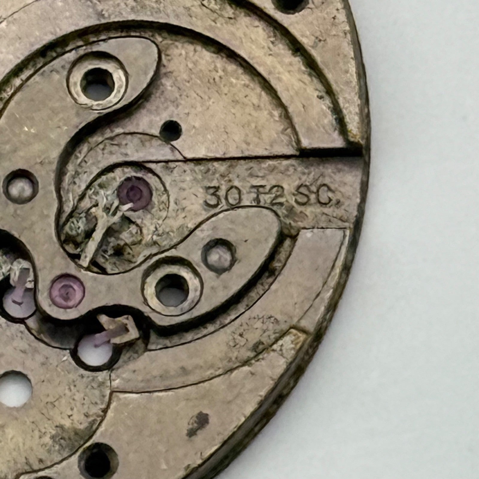 Omega 30T2 SC Watch Movement Main Plate Vintage Swiss Rare Parts Repair 30.5mm