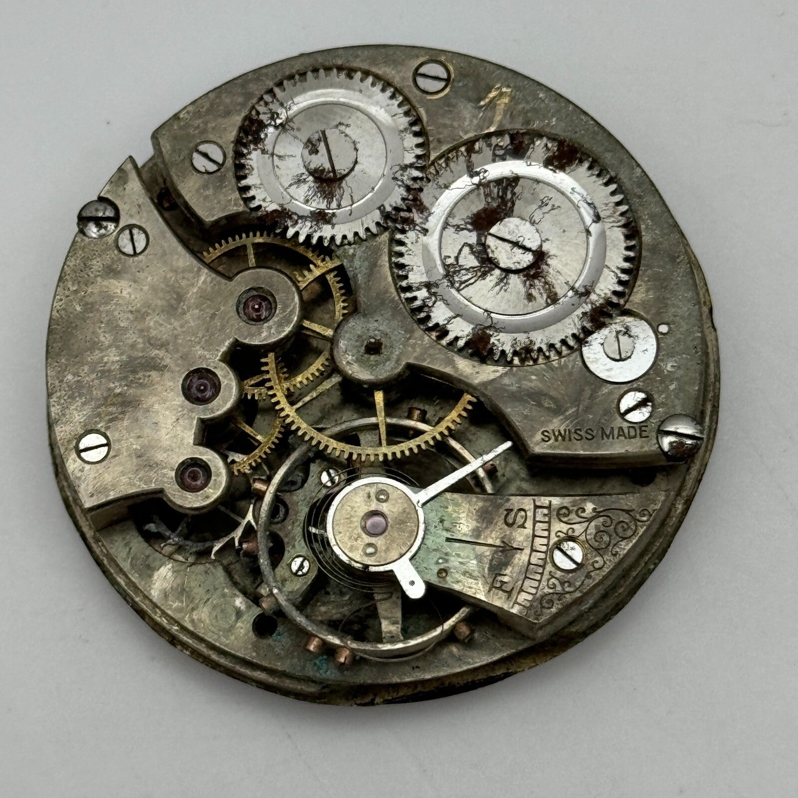 42.3mm J Hewitt Coventry Unique Swiss Made Hunter Pocket Watch Movement PARTS