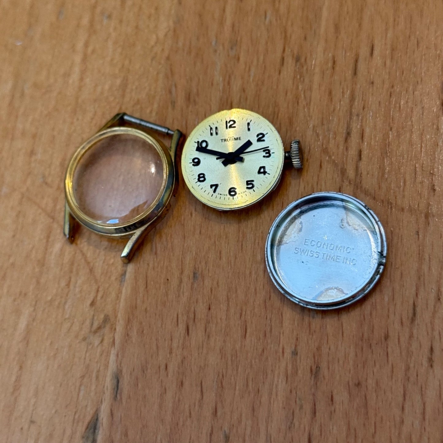 21mm Vintage Trutime Swiss Ronda RE 8133 Manual Wind Watch PARTS / REPAIR