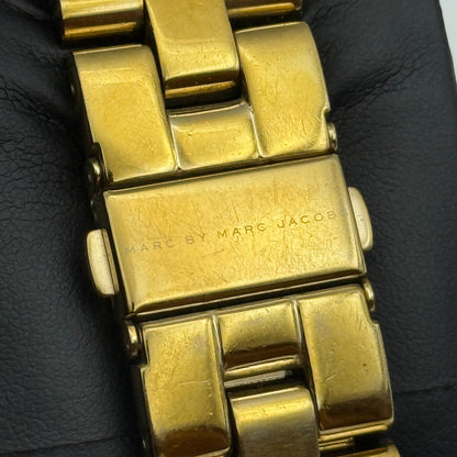 39mm Working Ladies Marc By Marc Jacobs White Date Dial Quartz Watch 5.25 Inches