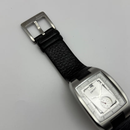 DKNY NY-1316 Quartz Watch Date Dial Black Leather Strap 34mm PARTS REPAIR