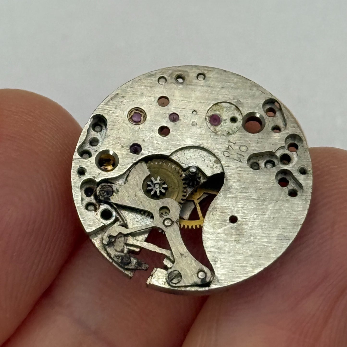 19.7mm Vintage OM Otto Meyer 140 Partial Manual Wind Watch Movement PARTS REPAIR