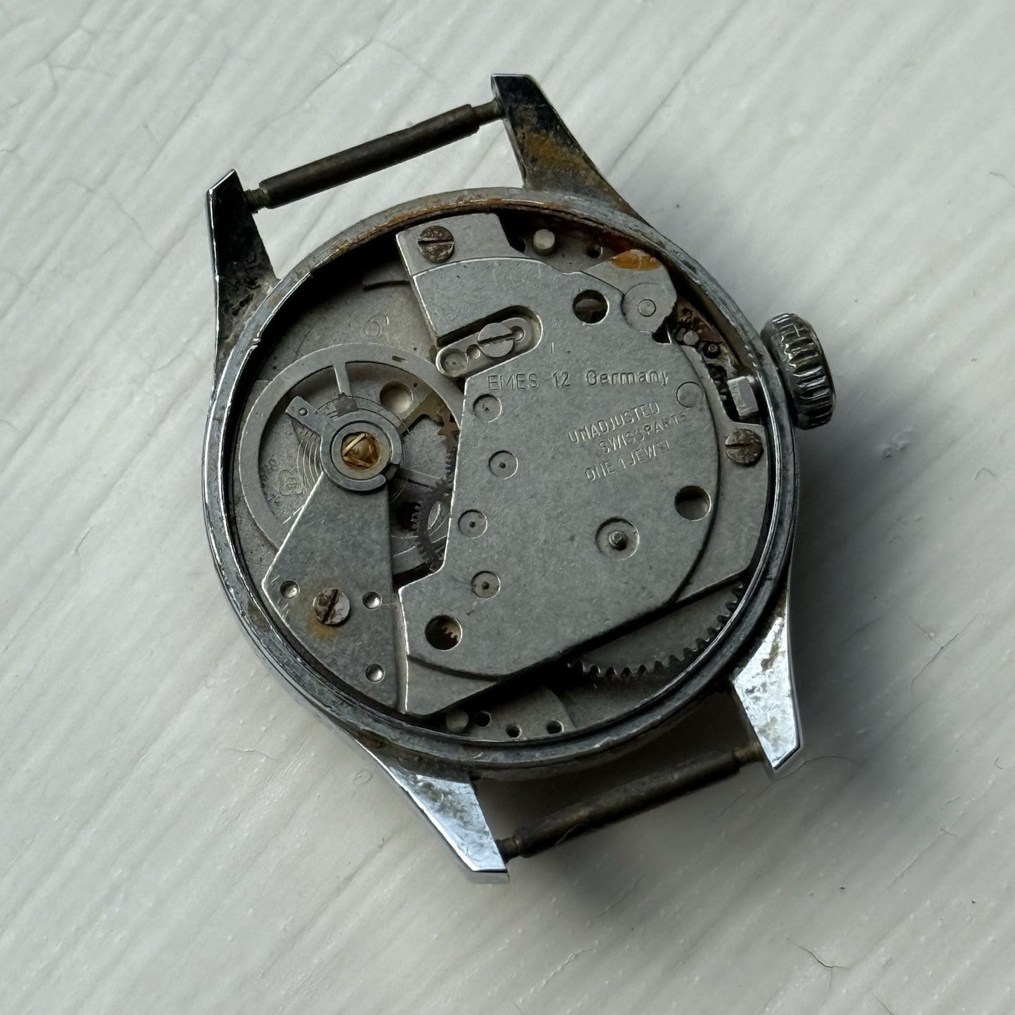 25mm Emes Germany EB 8481-74 Vintage Swiss Manual Wind Watch PARTS / REPAIR