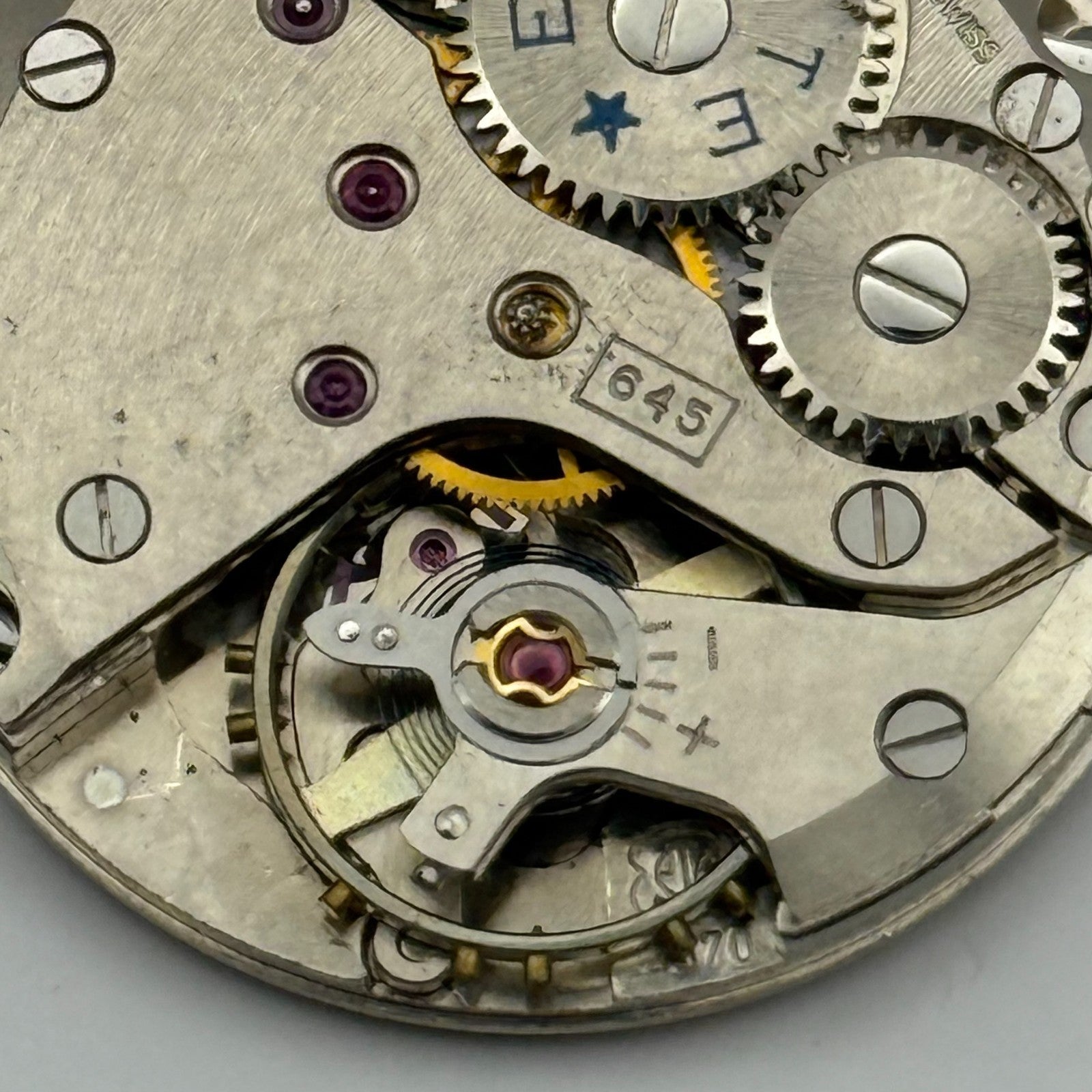 ETA 2370 Everite Watch Movement Manual Wind Vintage Parts Repair 25.9mm