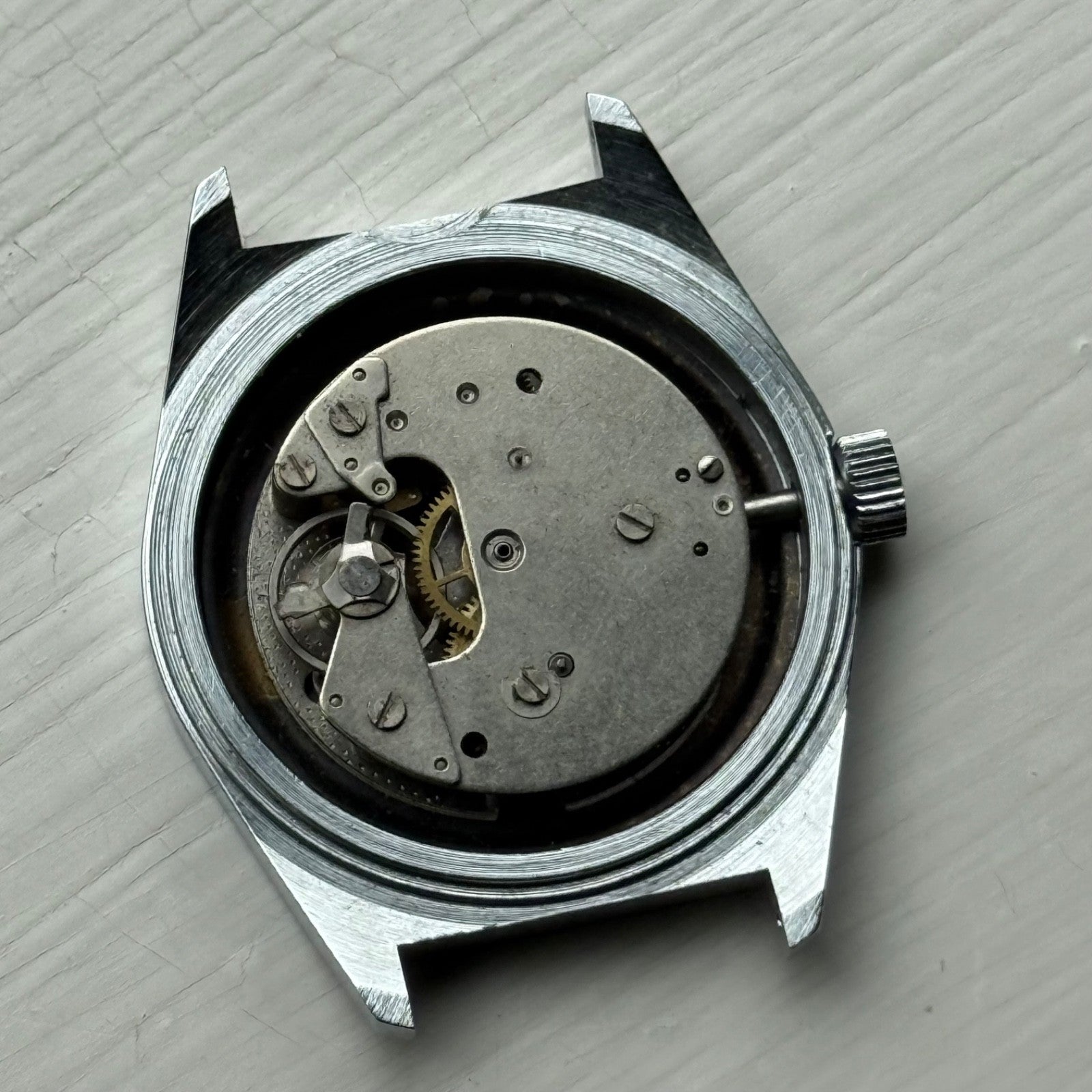 34mm Vintage Ruhla Made In GDR Blue Dial Manual Wind Watch PARTS / REPAIR