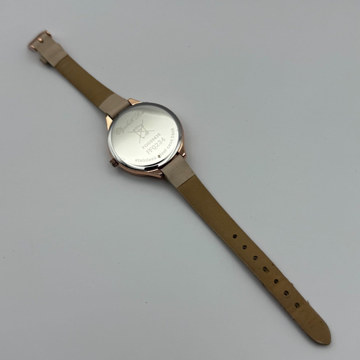 Elizabeth Rose Ladies Quartz Watch Floral Dial Rose Gold Tone Working 36mm