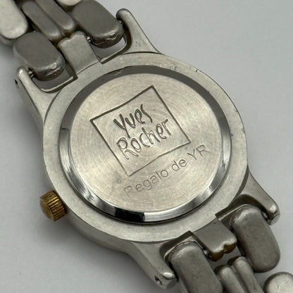 25mm Working Ladies Yves Rocher Two Tone Quartz Bracelet Watch 6.5 Inches