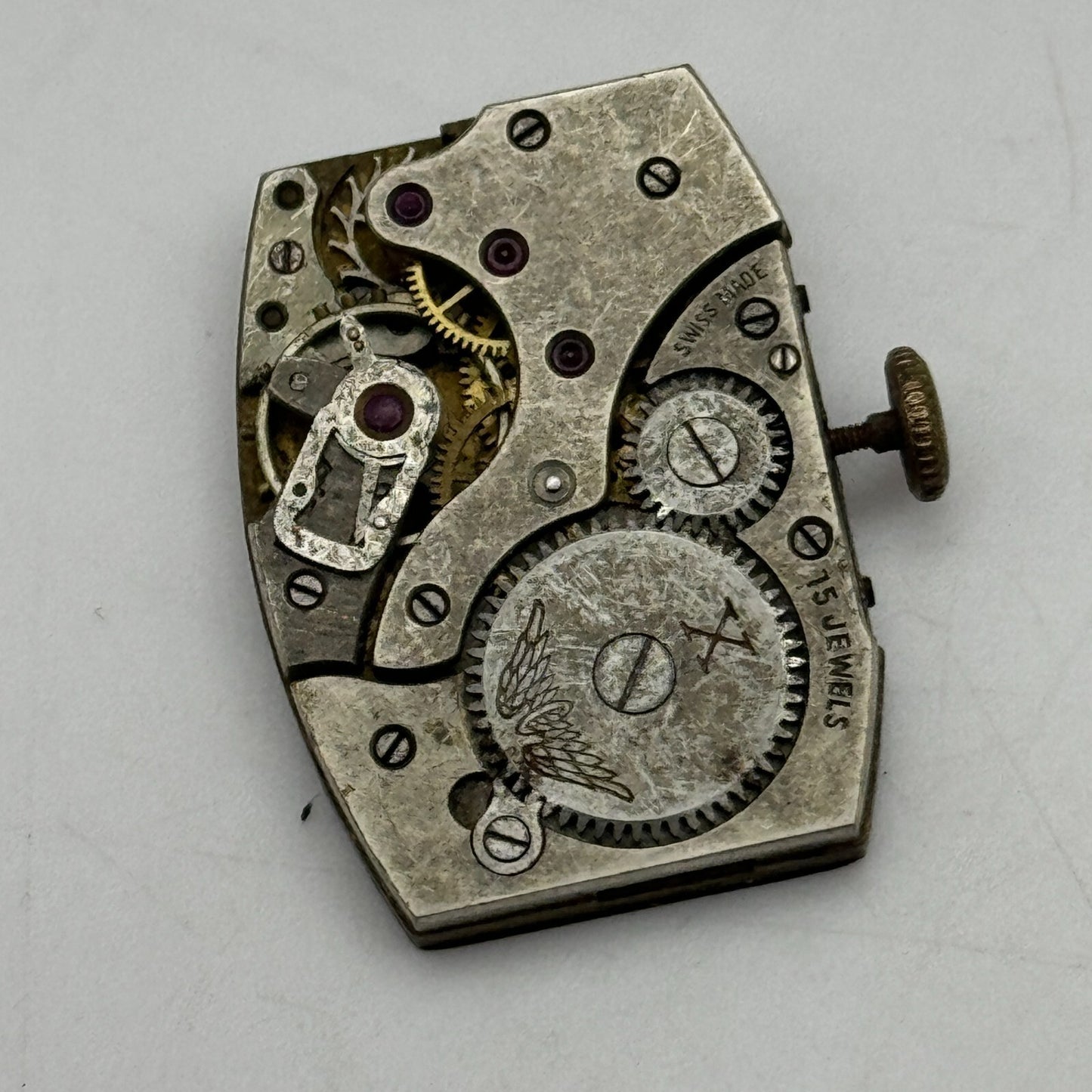 19mm Peseux P Rotary Maximus 15 Jewels Tank Manual Wind Watch Movement PARTS