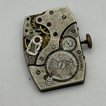 19mm Peseux P Rotary Maximus 15 Jewels Tank Manual Wind Watch Movement PARTS