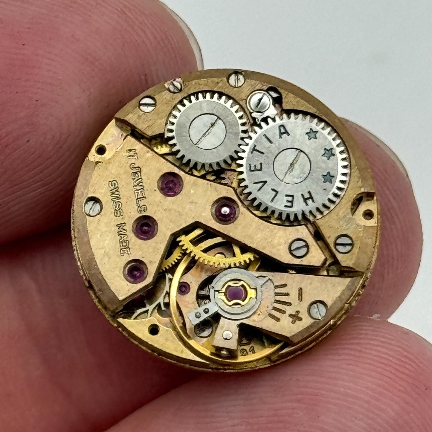 19.6mm Helvetia Cal 91 Balance Ok Watch Movement Swiss Vintage PARTS SPARES
