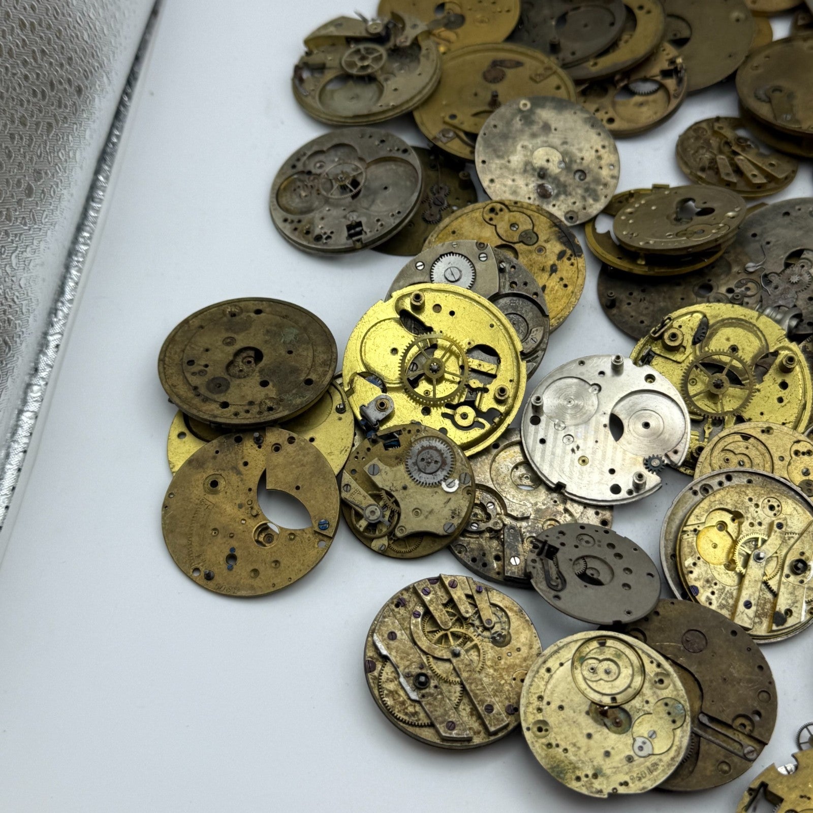 Large Bundle Of Antique Partial Pocket Watch Movements Joblot PARTS REPAIR SPARE