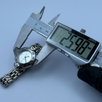 Liz Claiborne Ladies Quartz Watch Silver Tone Bracelet Japan Working 26mm