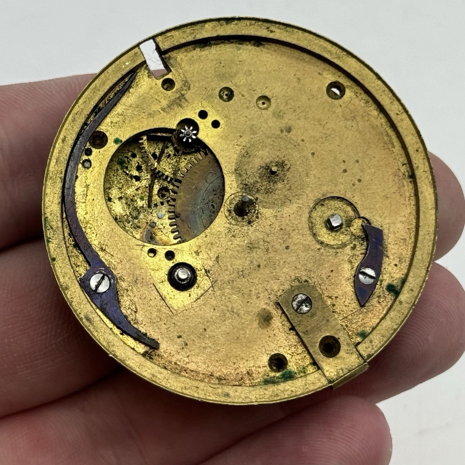 50.1mm Antique Chronometer Maker London Fusee Pocket Watch Movement - PARTS