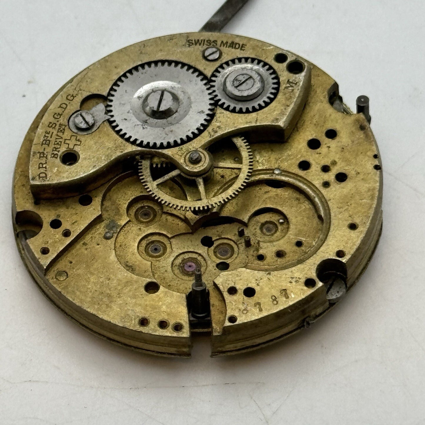 42.8mm Manual Wind BTE S.G.D.G Brevet Pocket Watch Movement FOR PARTS