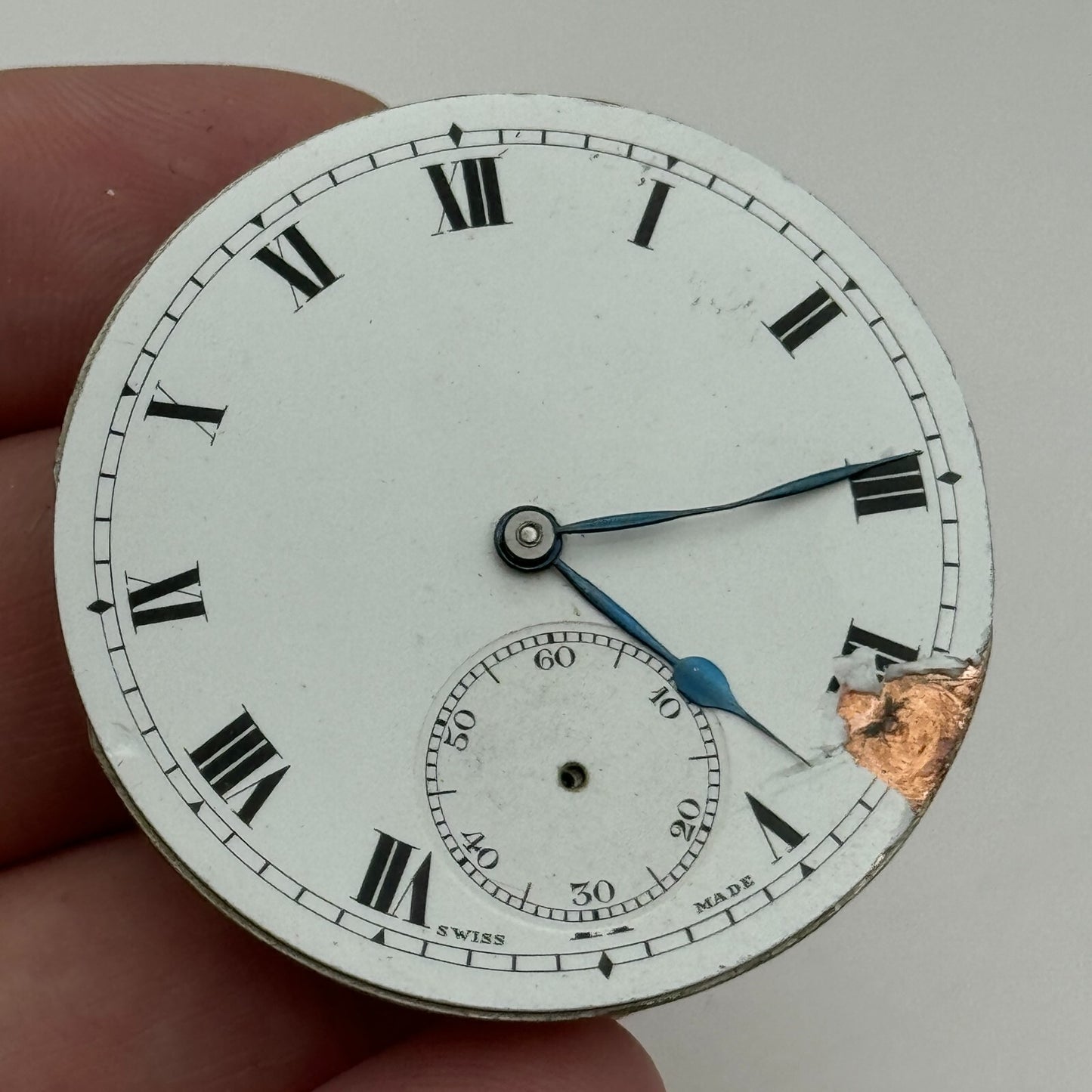 42.2mm Vintage Balance Ok Sub Seconds Swiss Pocket Watch Movement PARTS REPAIR