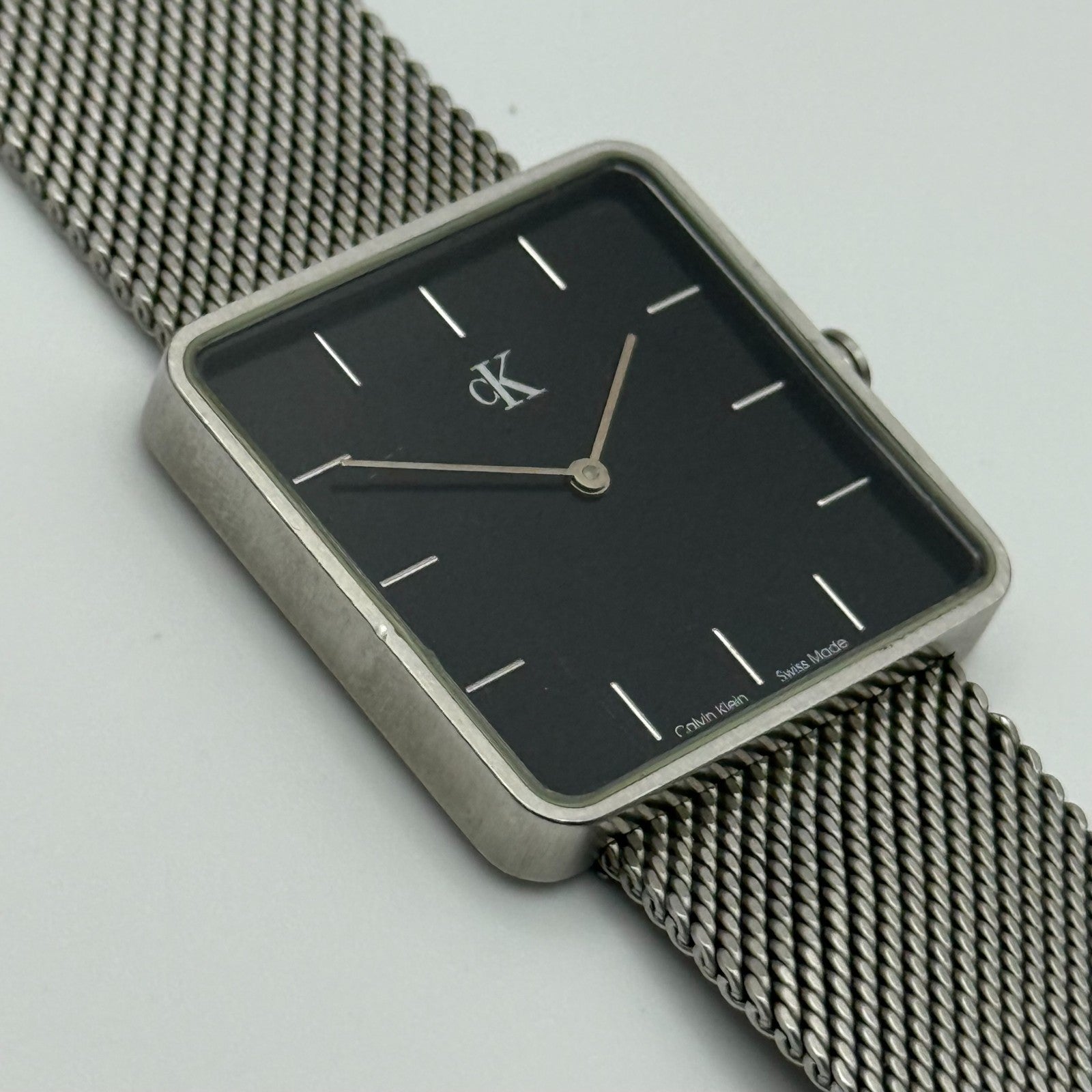 Calvin Klein Ladies Quartz Watch Black Dial Mesh Strap Swiss 30mm PARTS REPAIR