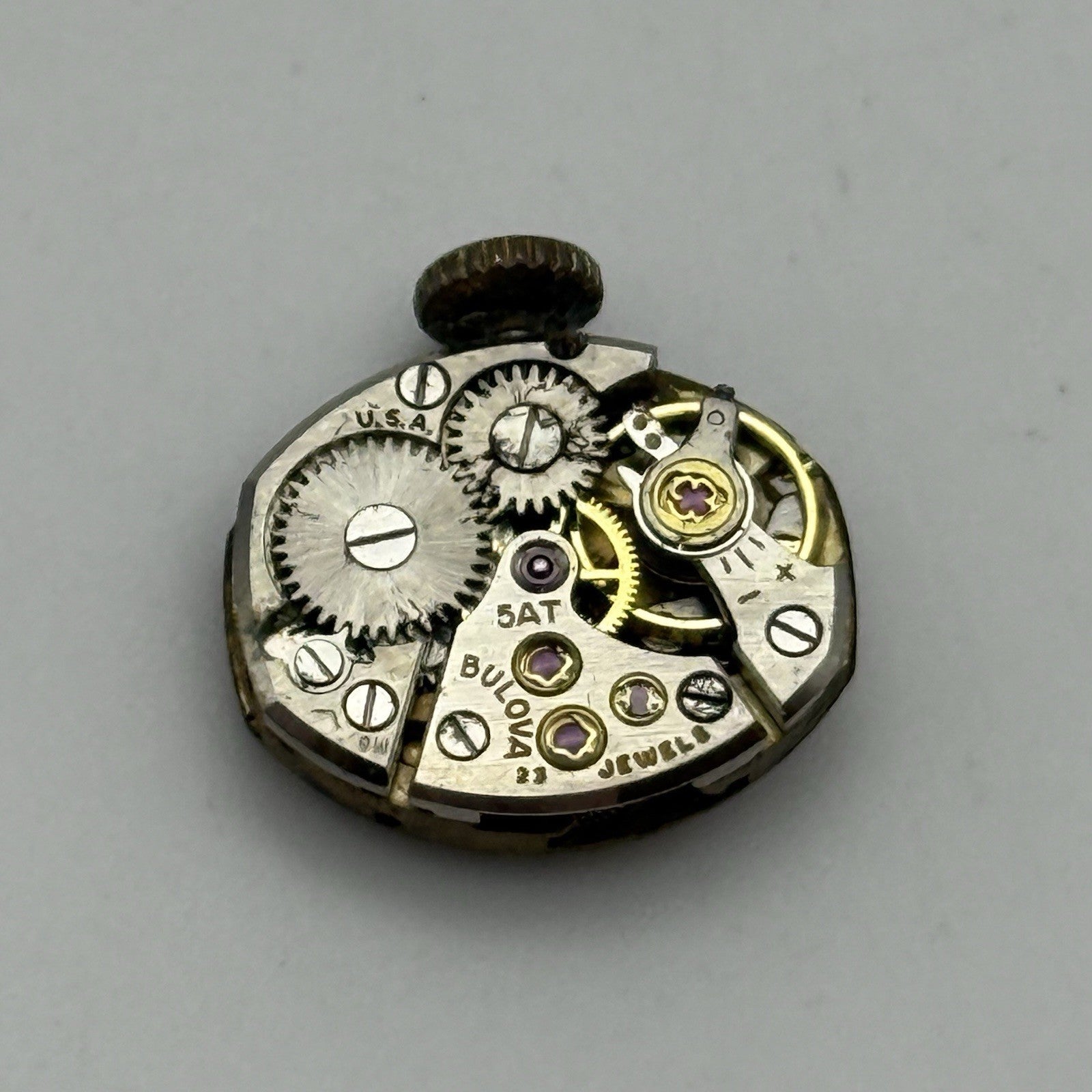 Bulova 5AT Ladies Manual Wind Watch Movement Vintage Swiss PARTS REPAIR 13mm