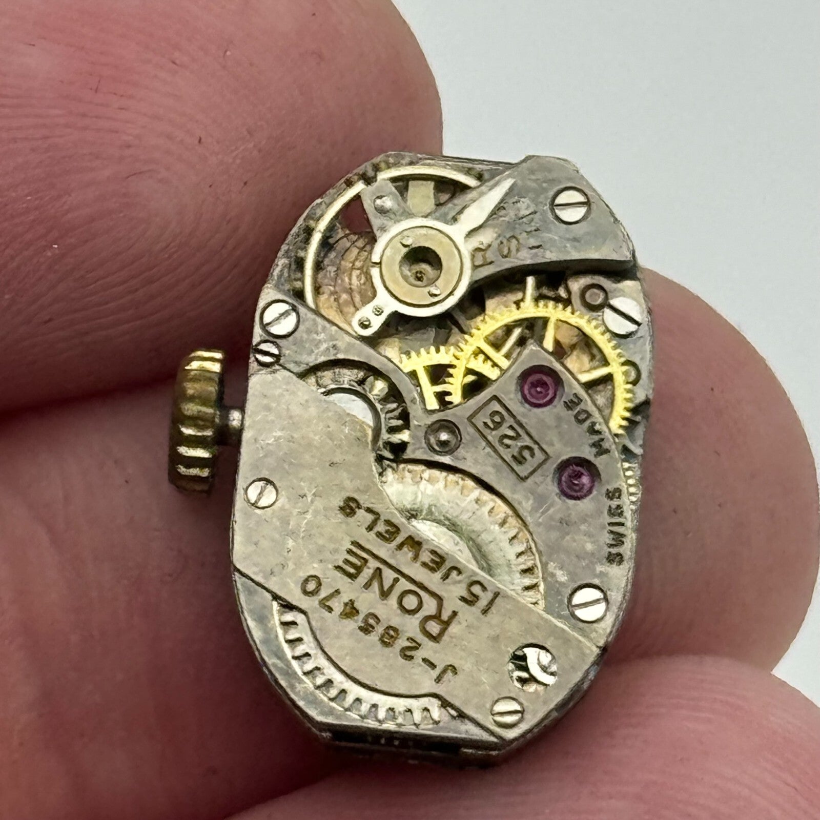 12.7mm FHF 190 Rone J-285470 Manual Wind 15 Jewels Swiss Watch Movement PARTS
