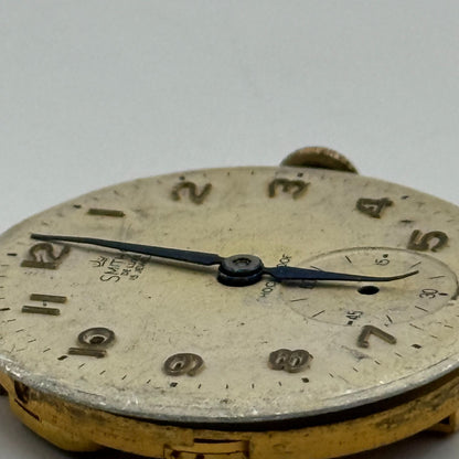 Smiths De Luxe 15 Jewels Shockproof Watch Movement Manual Wind Parts 26.8mm
