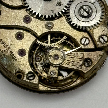 22.6mm Stauffer S S & Co Manual Wind Trench Watch Movement Swiss Vintage PARTS