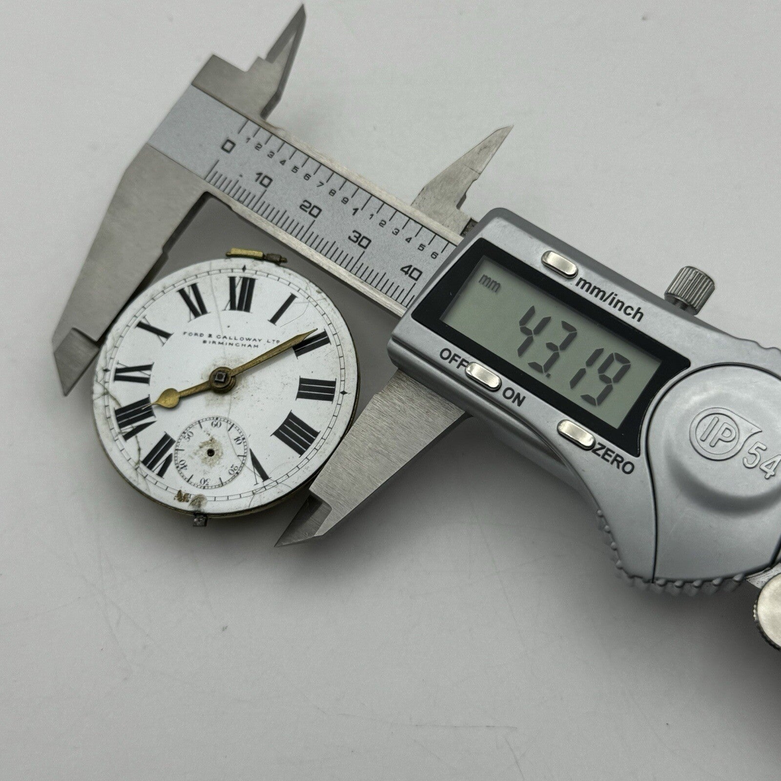 43.1mm Ford & Galloway LTD Birmingham Pocket Watch Movement FOR PARTS