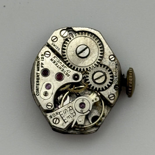 15.1mm Vintage CORTEBERT FF 123 Manual Wind Watch Movement PARTS REPAIR