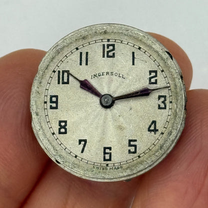 23.2mm Vintage Ingersoll Gem 15 Rubies Manual Wind Watch Movement PARTS REPAIR