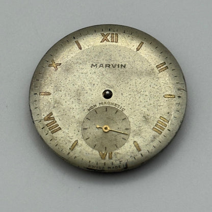 Marvin 520 Watch Movement Manual Wind 17J Vintage Swiss Parts Repair 28.4mm