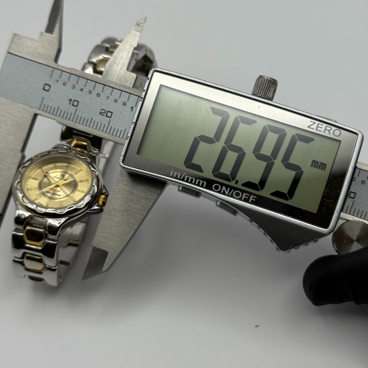 LS Louis Santini Ladies Quartz Watch Two Tone Bracelet Japan Working 24mm