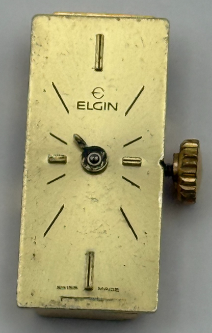FHF 59-21 Elgin Baguette Watch Movement Manual Wind Vintage Parts Repair 8.8mm