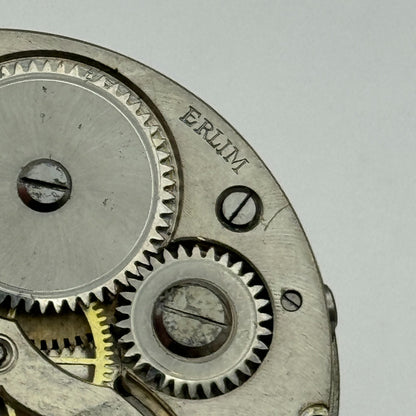 42.9mm Vintage Open Face Erlim Swiss Balance Ok Pocket Watch Movement PARTS