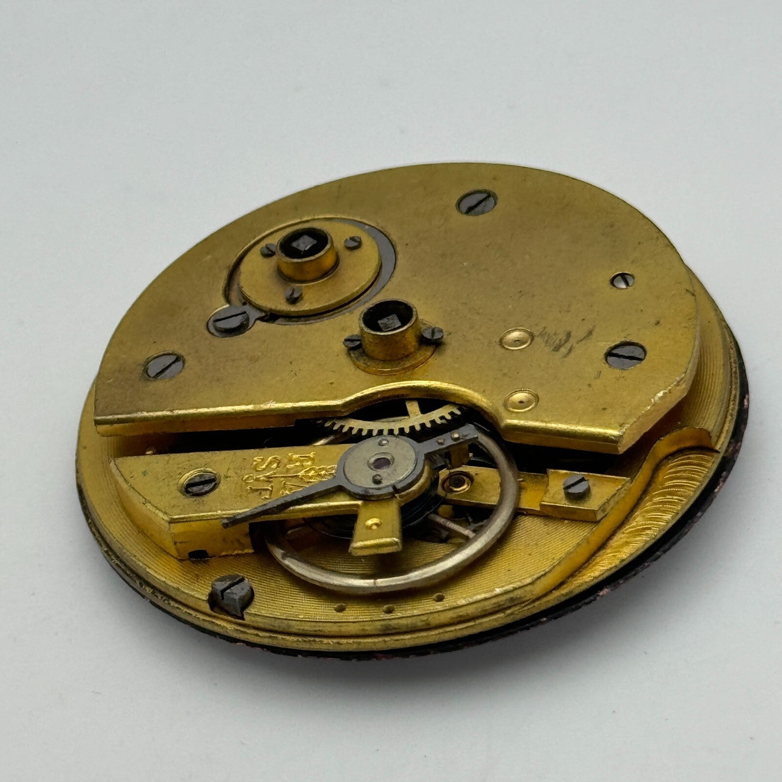 45.7mm Antique Key Wound Roman Numerals Dial Pocket Watch Movement PARTS SPARES