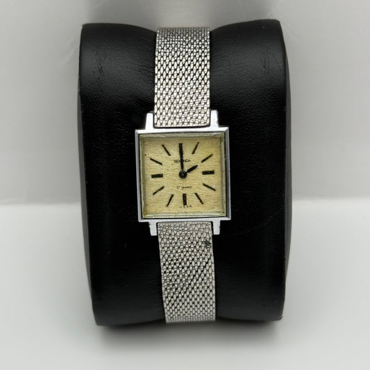 19mm Vintage Second 17 Jewels USSR Soviet Mesh Manual Wind Watch PARTS / REPAIR