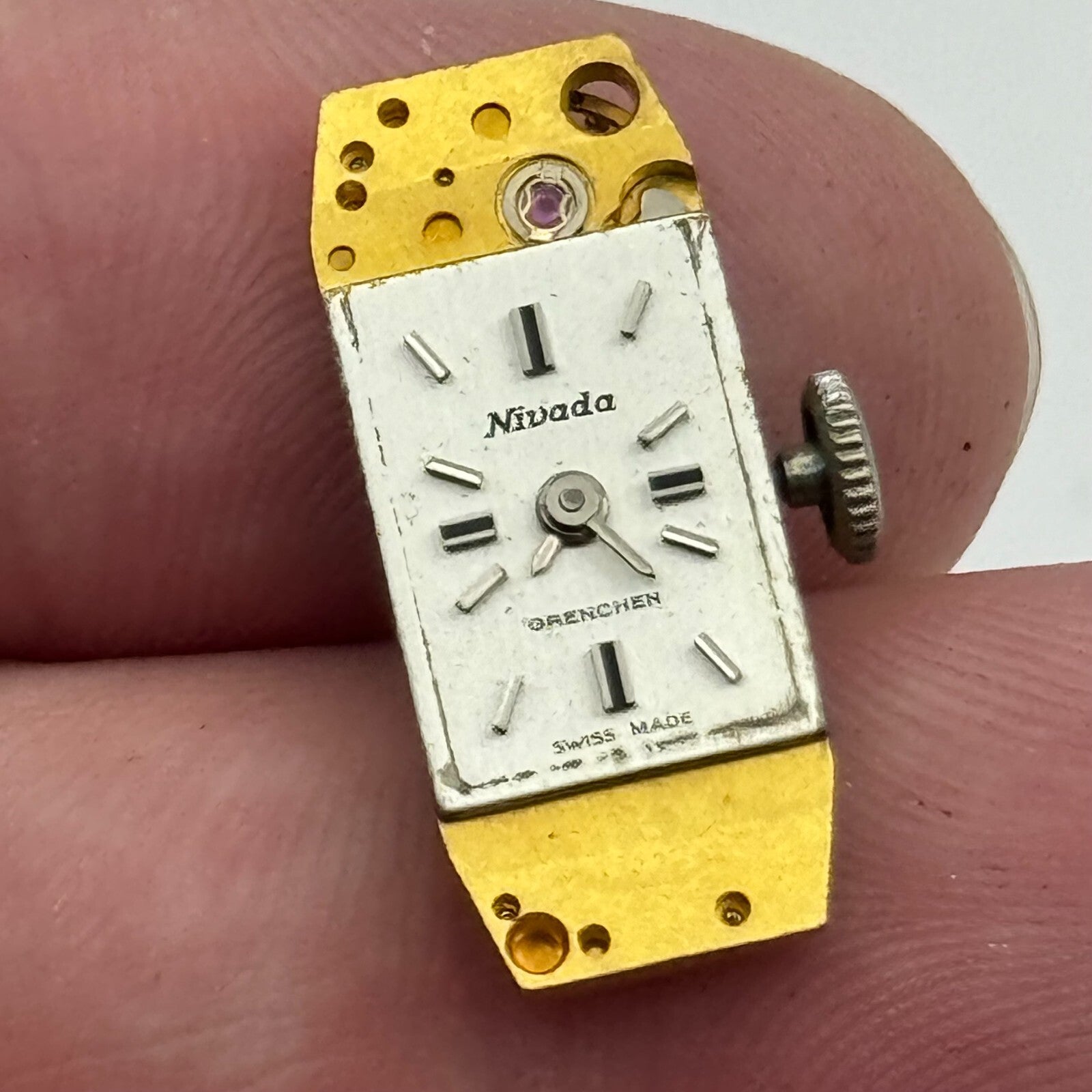 9mm Running Nivada FHF 59-21 Manual Wind 17 Jewels Swiss Watch Movement PARTS