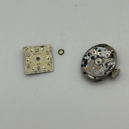 13.2mn Vintage Ladies Bulova 5AD Manual Wind Swiss Watch Movement PARTS REPAIR
