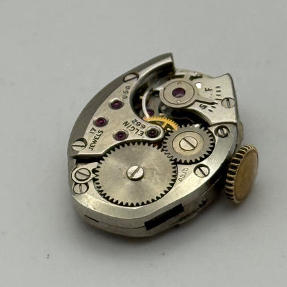 Elgin 662 Watch Movement 17 Jewels USA Vintage American Parts Repair 14.3mm