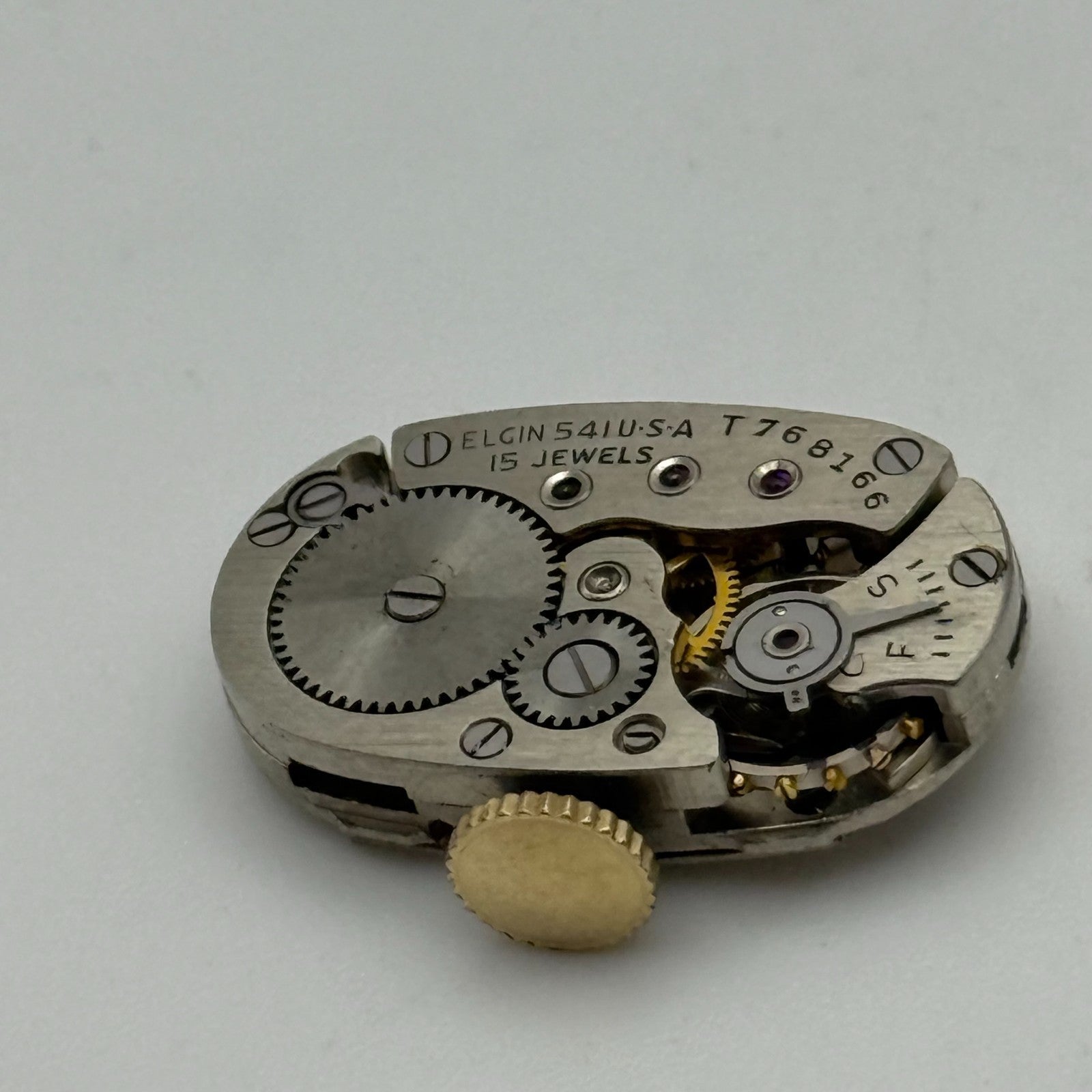 RUNNING 1945 Vintage 21/0s Elgin 541 Model 2 American Watch Movement FOR PARTS