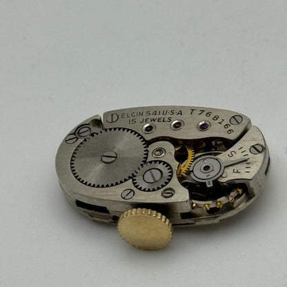 RUNNING 1945 Vintage 21/0s Elgin 541 Model 2 American Watch Movement FOR PARTS