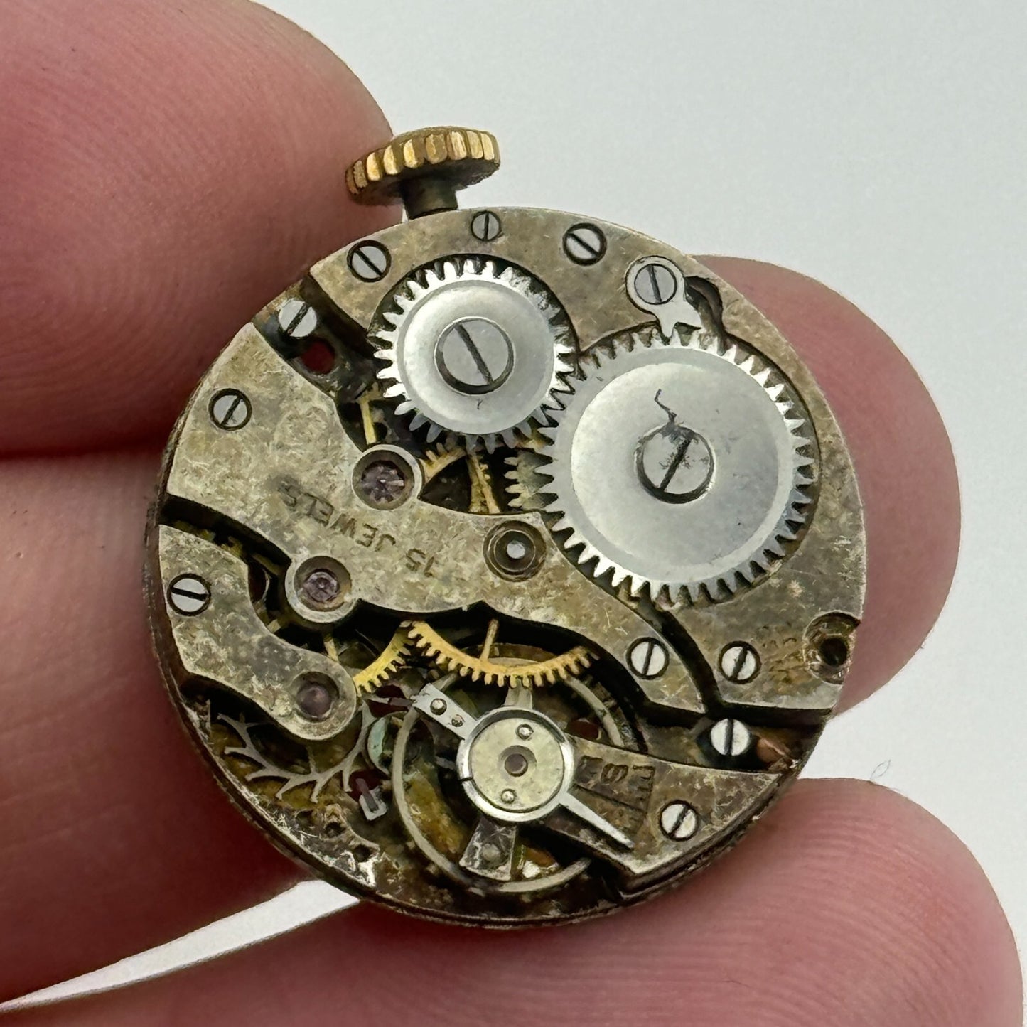 23.7mm AS A Schild 15 Jewels Trench Watch Movement Manual Wind Swiss PARTS SPARE