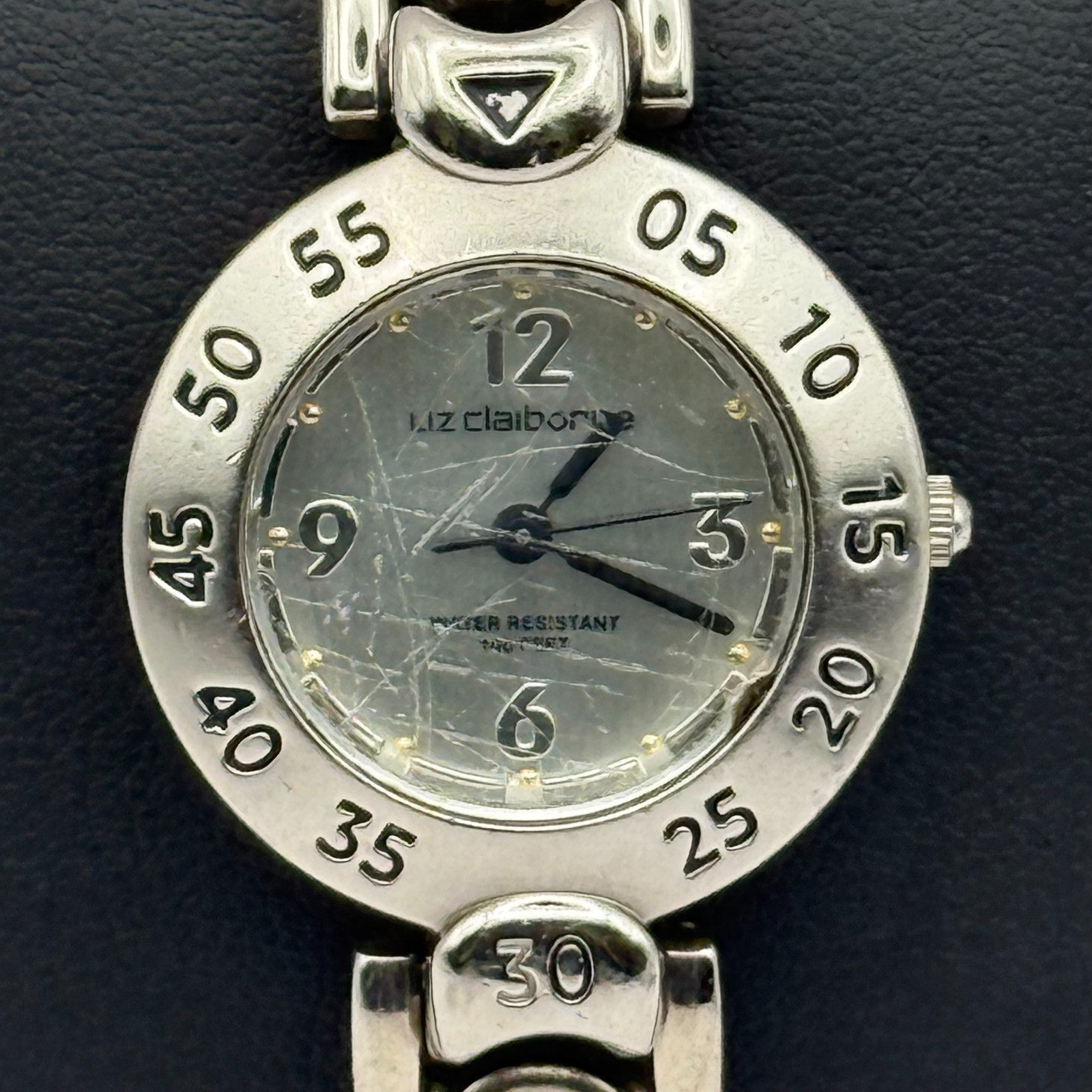 Liz Claiborne Ladies Quartz Watch Silver Tone Bracelet Japan Working 26mm