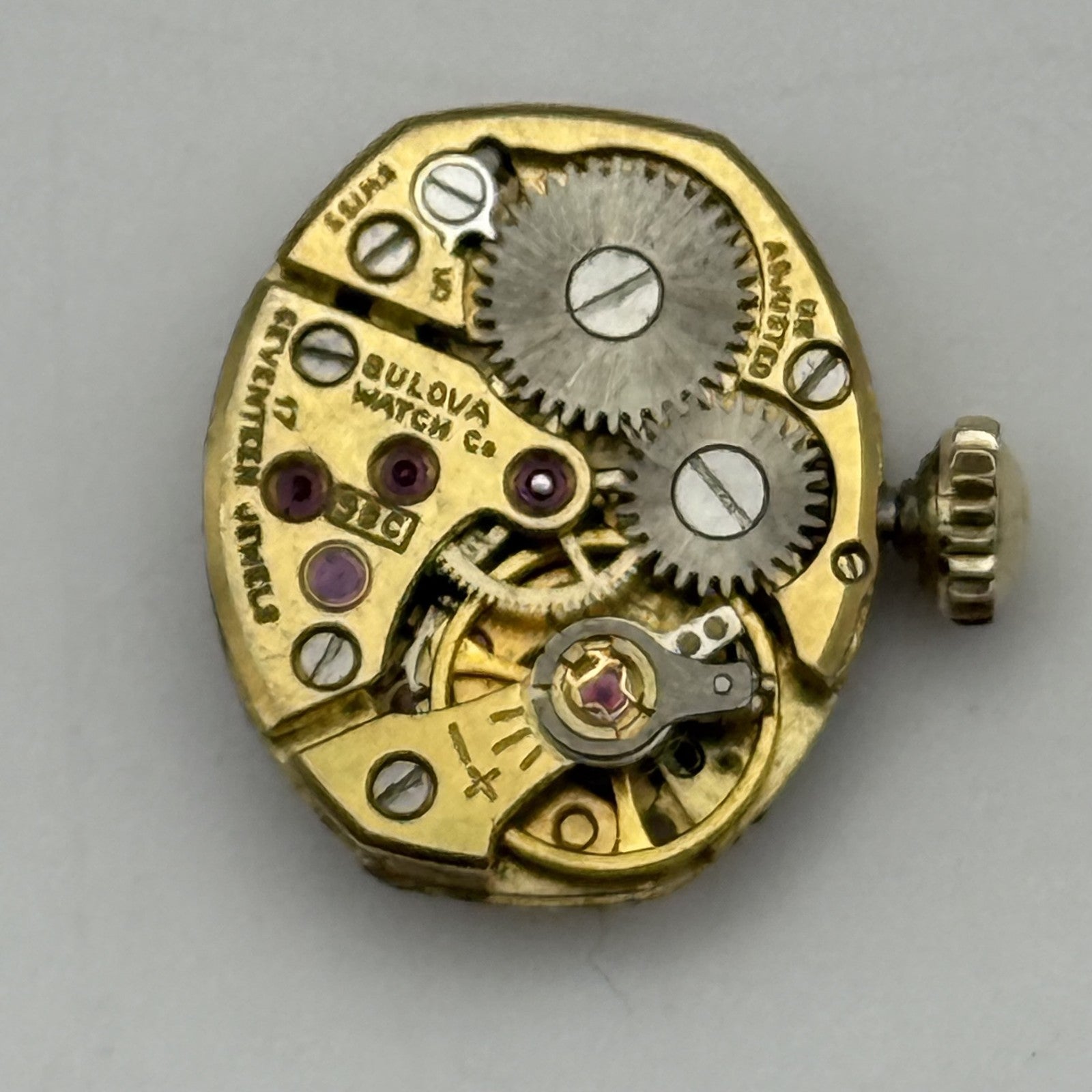 12.9mm Vintage Bulova 5BC Manual Wind Watch Movement PARTS REPAIR