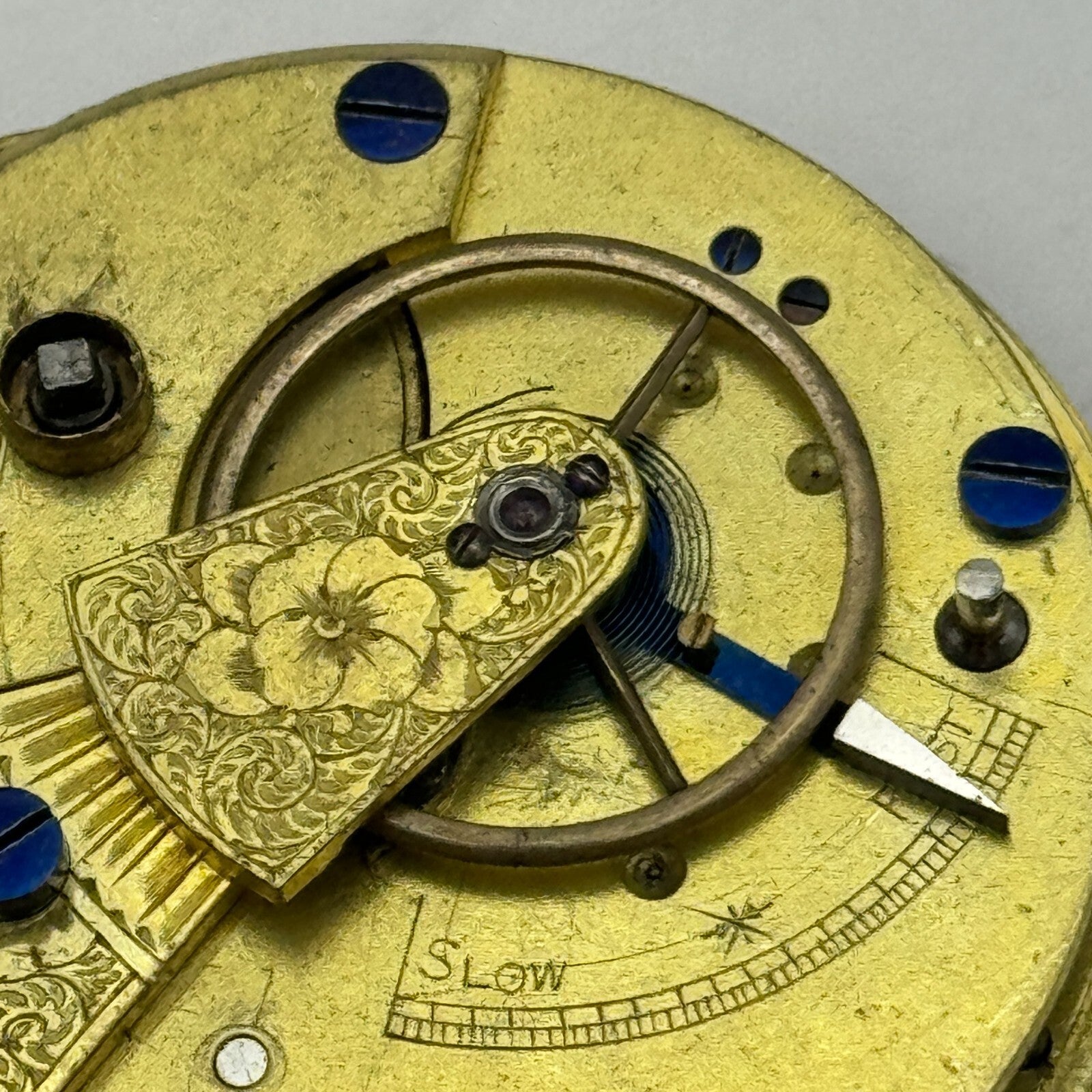 43.2mm Antique Key Wound Pocket Watch Movement PARTS REPAIR SPARES