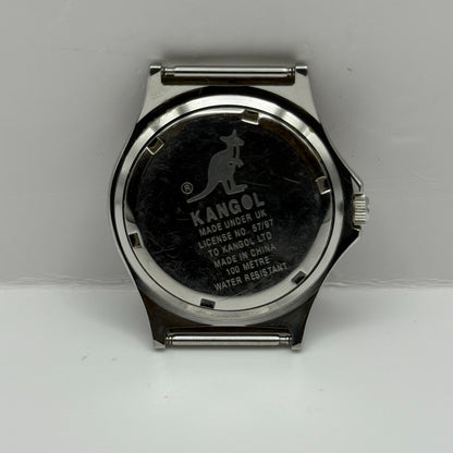 Vintage Kangol Men’s Quartz Watch Kangaroo Silver Tone 100 Metre Working 40mm